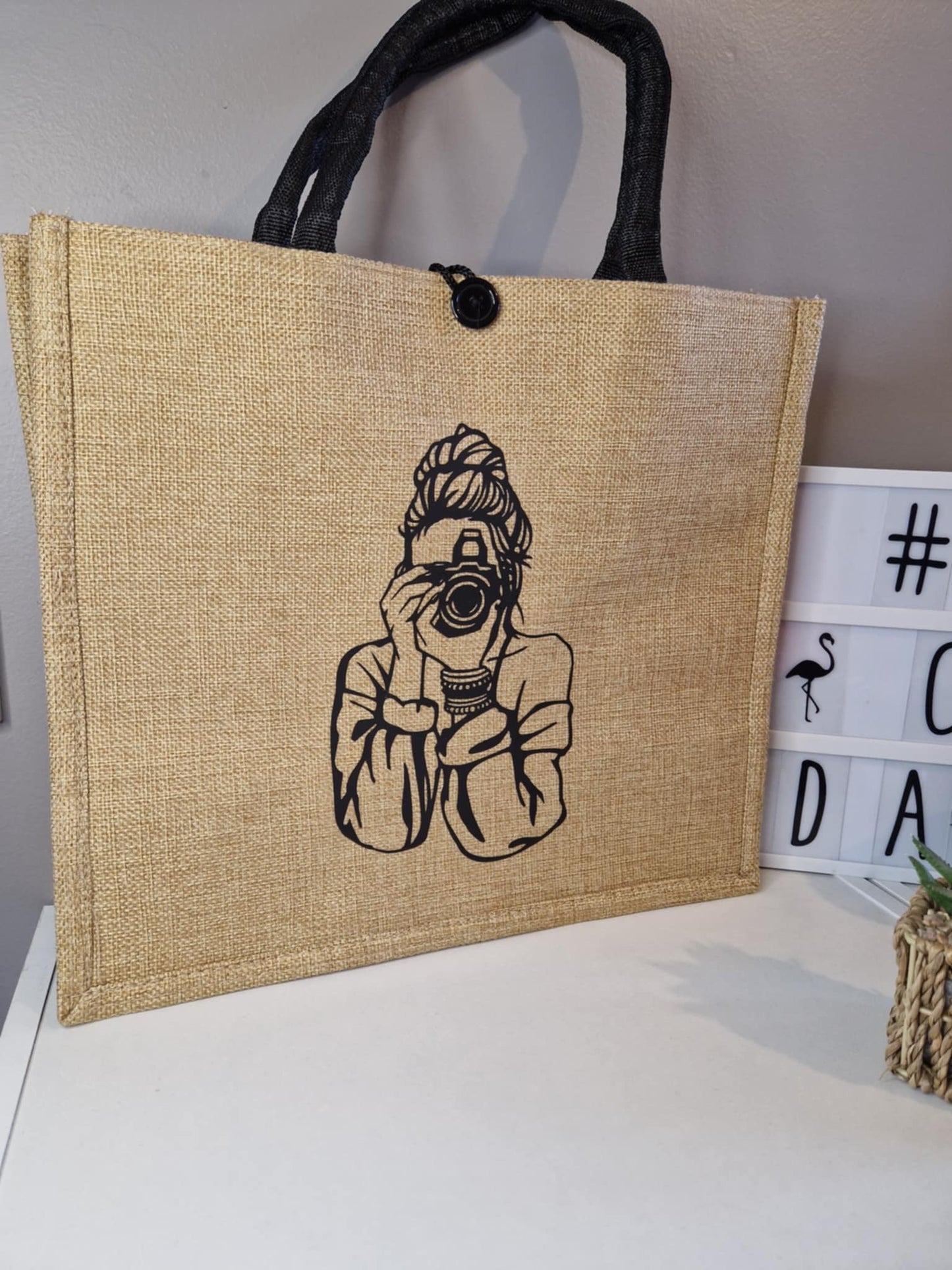 Sac en jute « la photographe »