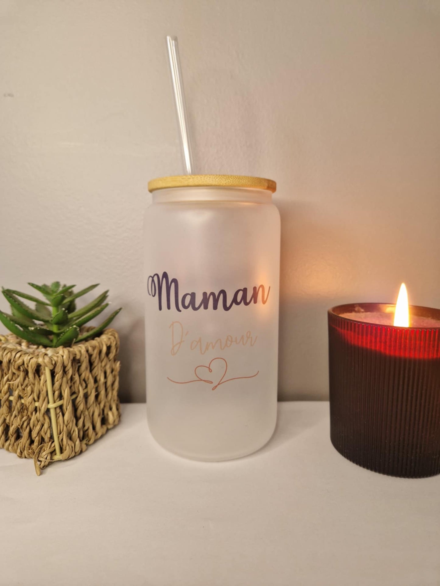 Verre canette " Maman d'amour "