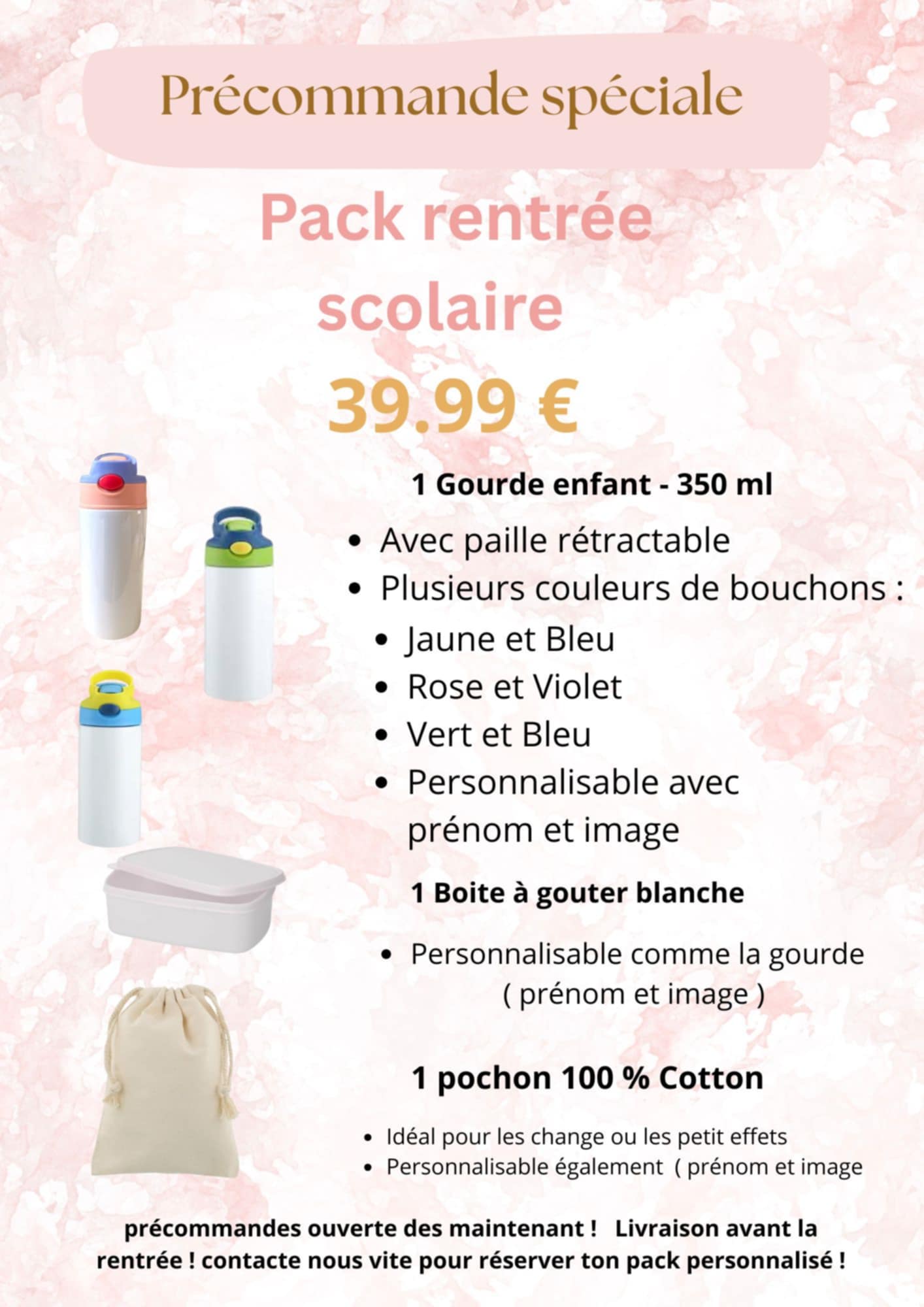 🎒 Pack Rentrée Scolaire Personnalisé – Édition Limitée 🎒