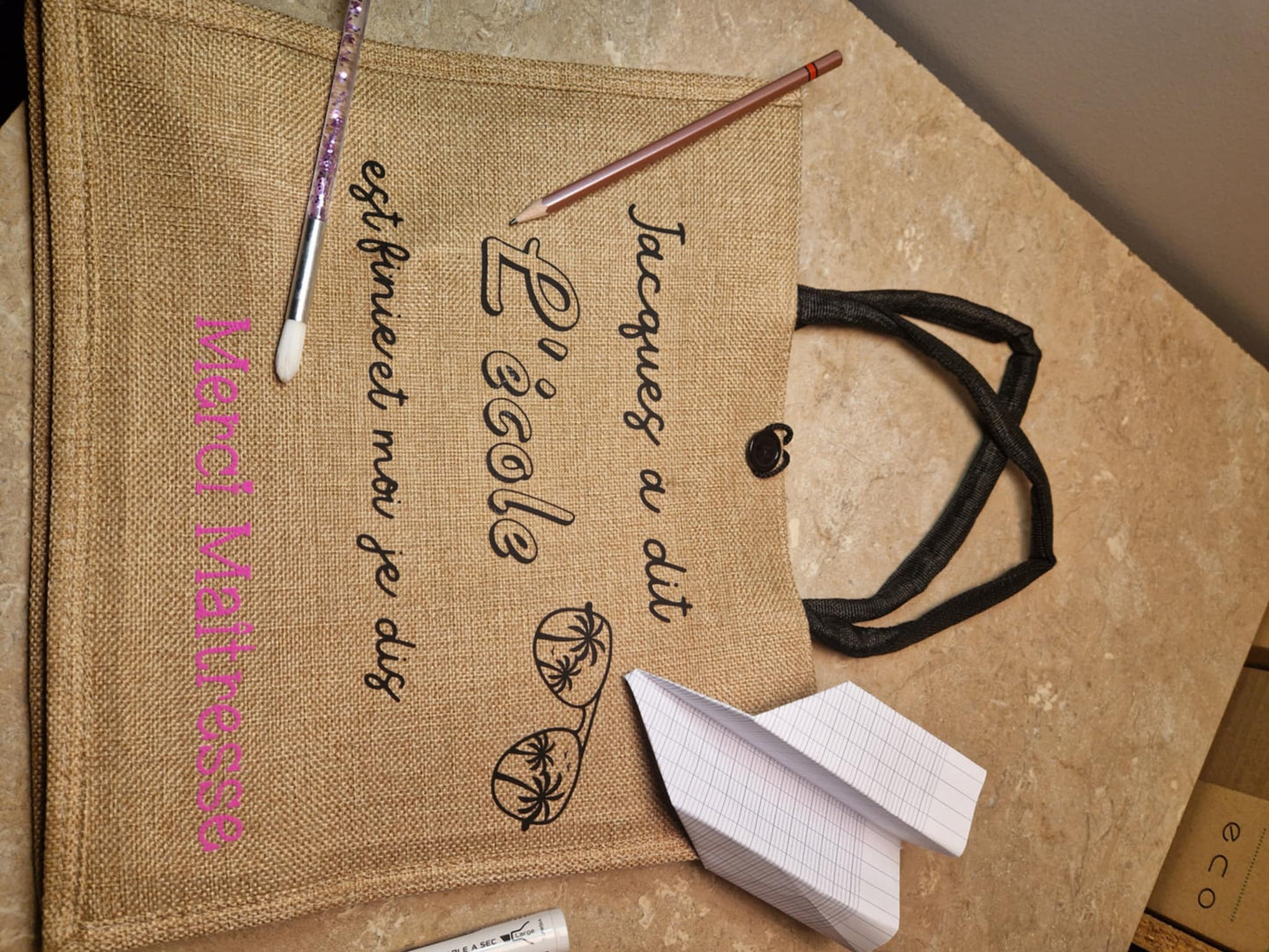 Sac en jute "Jacques a dit : Merci !"