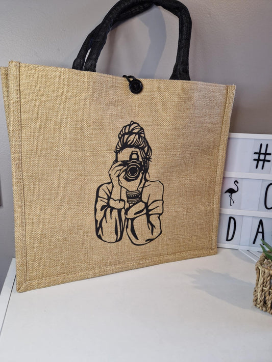Sac en jute « la photographe »