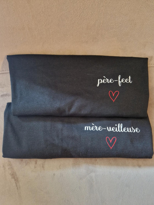 T-shirt couple " Mère - Père "