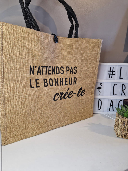Sac en jute « bonheur »